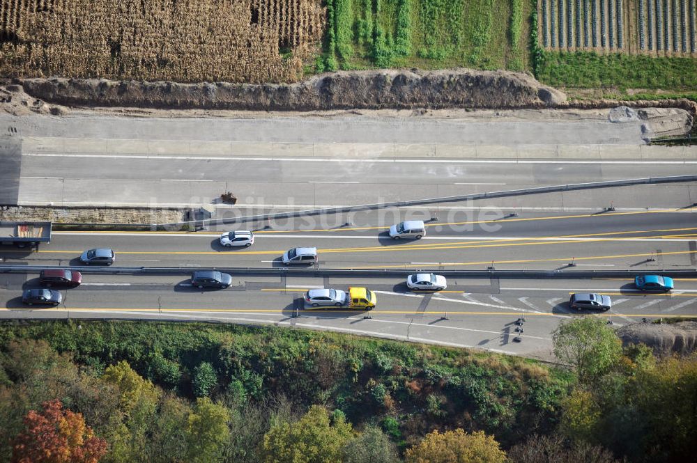 Bühl-Balzhofen aus der Vogelperspektive: Baustelle Ausbau Autobahn A 5