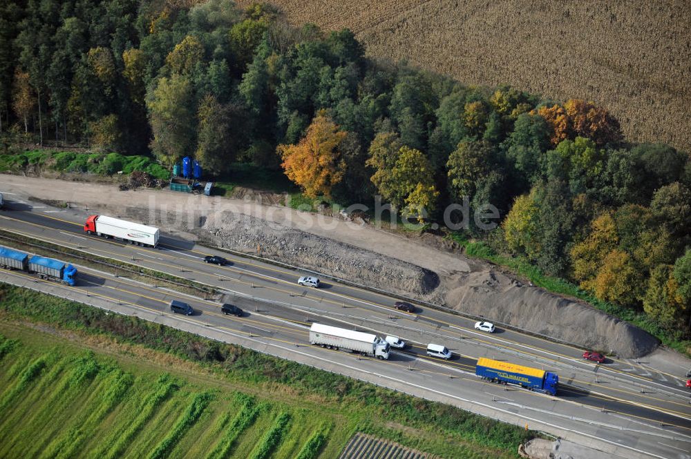 Bühl-Balzhofen aus der Vogelperspektive: Baustelle Ausbau Autobahn A 5