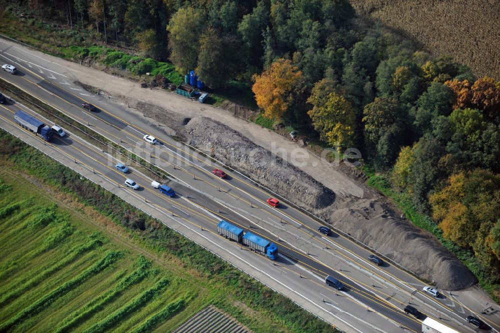 Luftbild Bühl-Balzhofen - Baustelle Ausbau Autobahn A 5