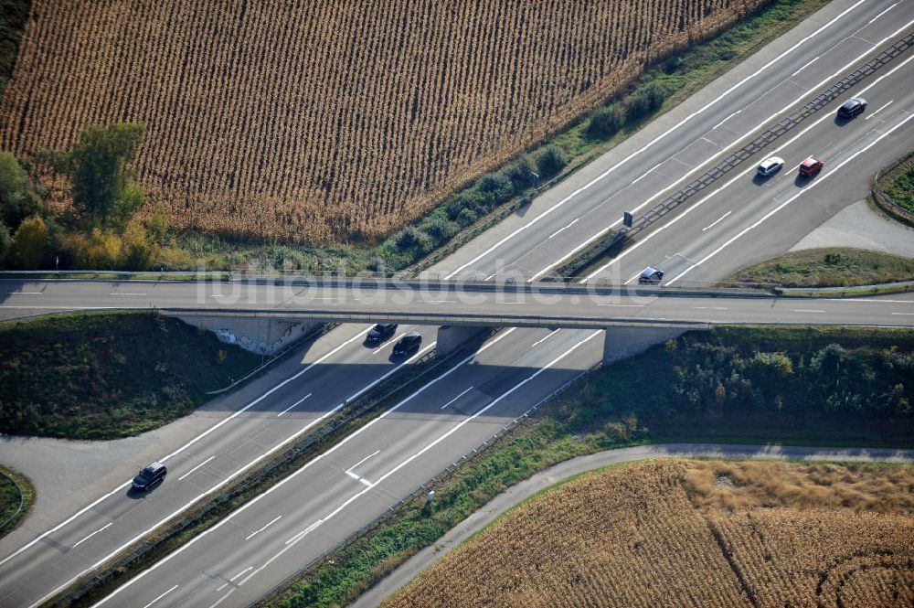 Luftaufnahme Bühl-Balzhofen - Baustelle Ausbau Autobahn A 5