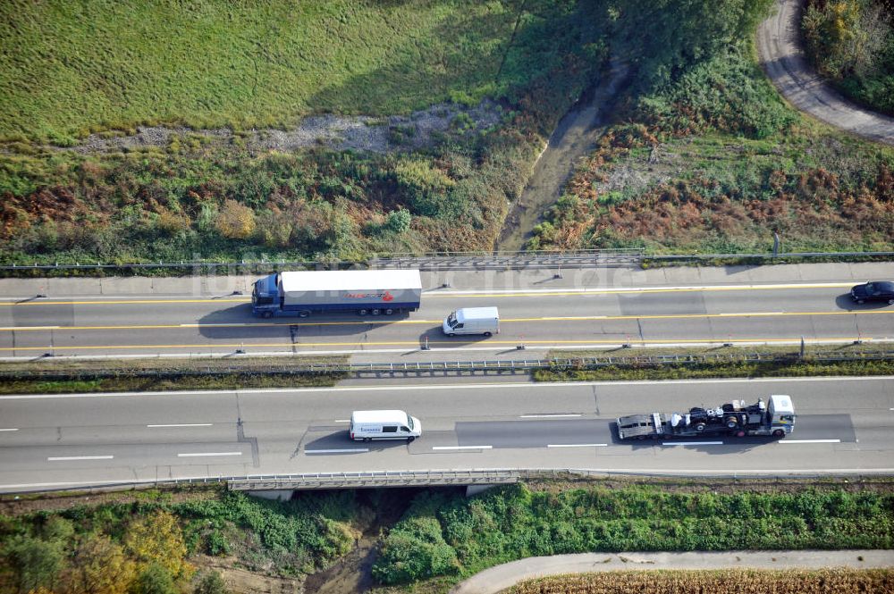 Bühl-Balzhofen von oben - Baustelle Ausbau Autobahn A 5