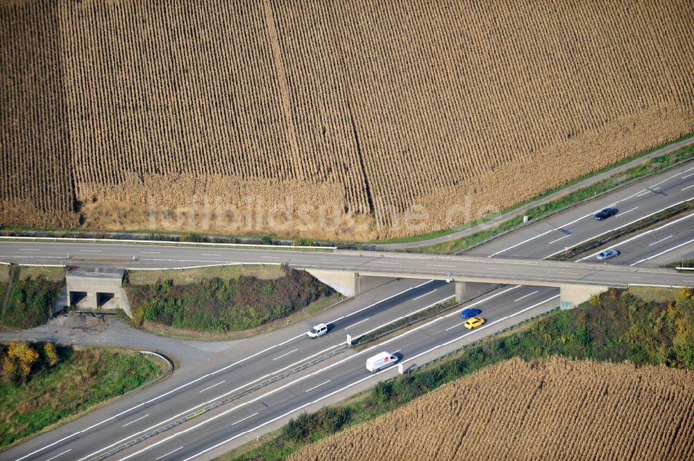 Bühl-Balzhofen von oben - Baustelle Ausbau Autobahn A 5