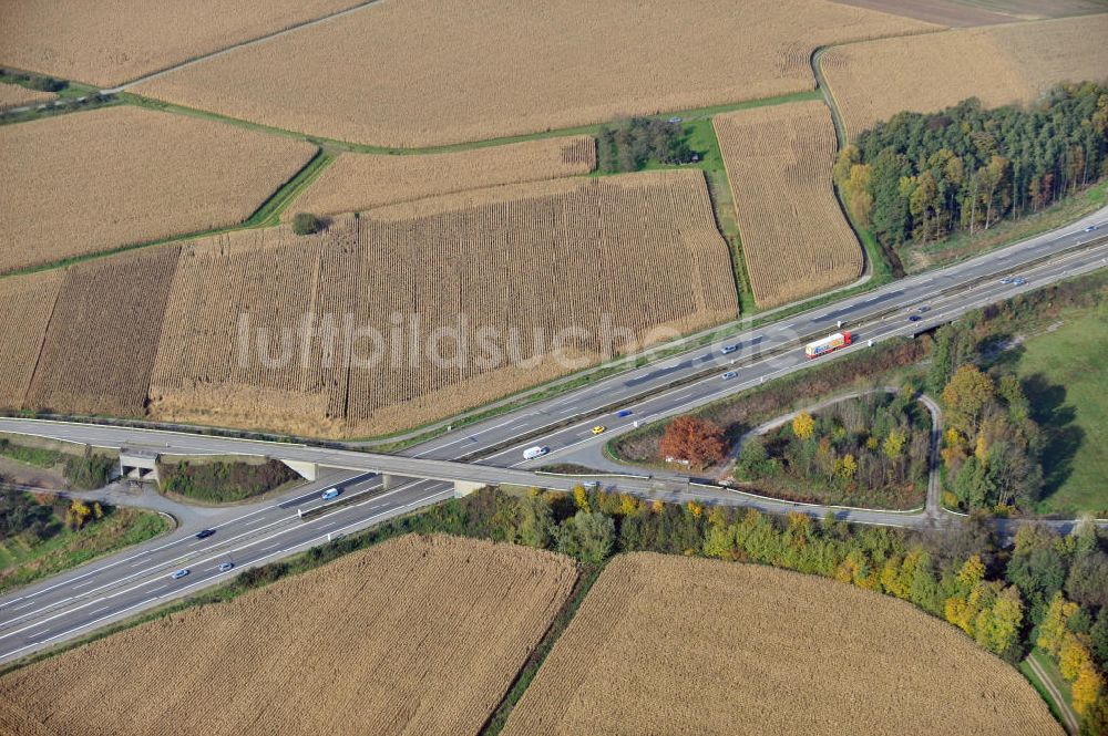 Bühl-Balzhofen aus der Vogelperspektive: Baustelle Ausbau Autobahn A 5