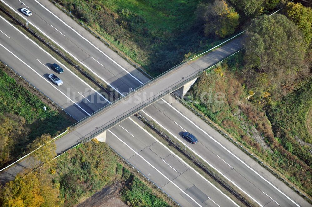 Luftbild Butschbach-Hesselbach - Baustelle Ausbau Autobahn A 5