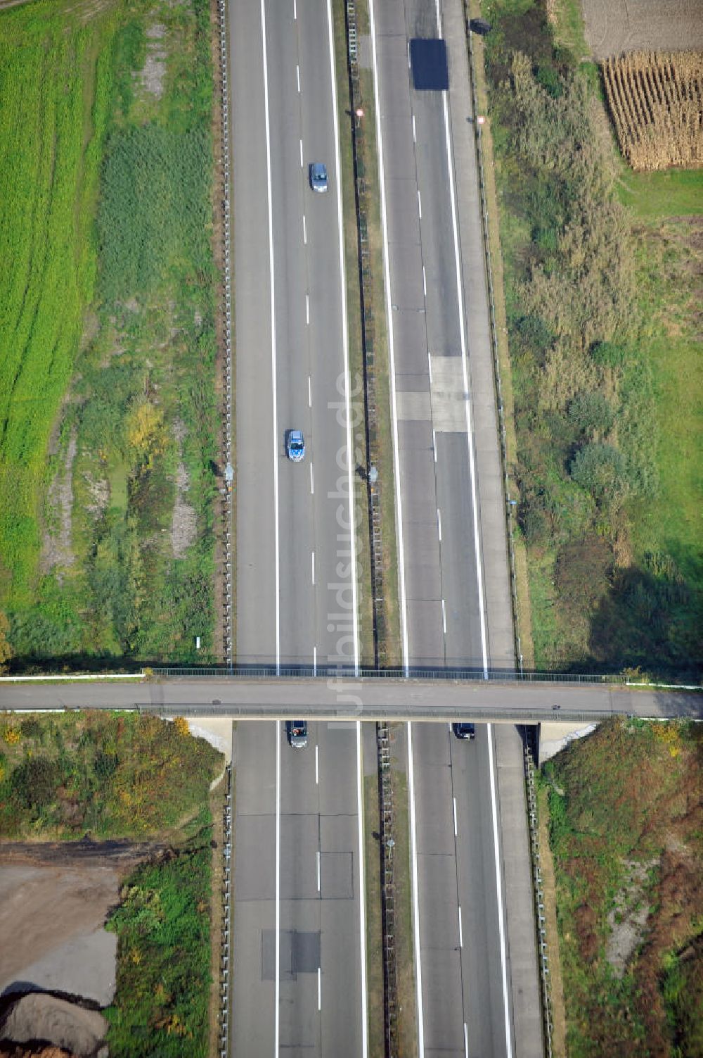 Butschbach-Hesselbach von oben - Baustelle Ausbau Autobahn A 5