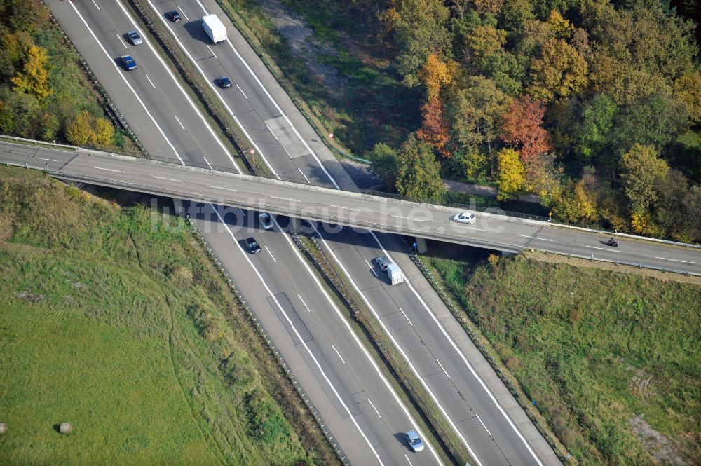 Luftaufnahme Butschbach-Hesselbach - Baustelle Ausbau Autobahn A 5