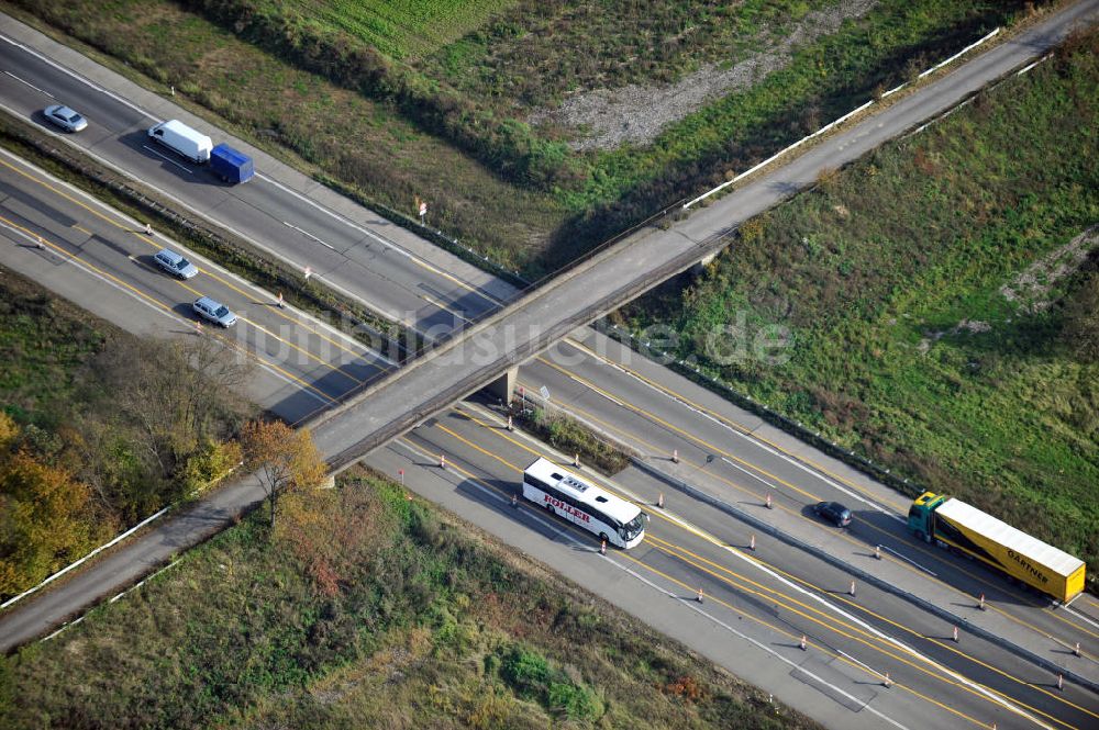 Butschbach-Hesselbach aus der Vogelperspektive: Baustelle Ausbau Autobahn A 5