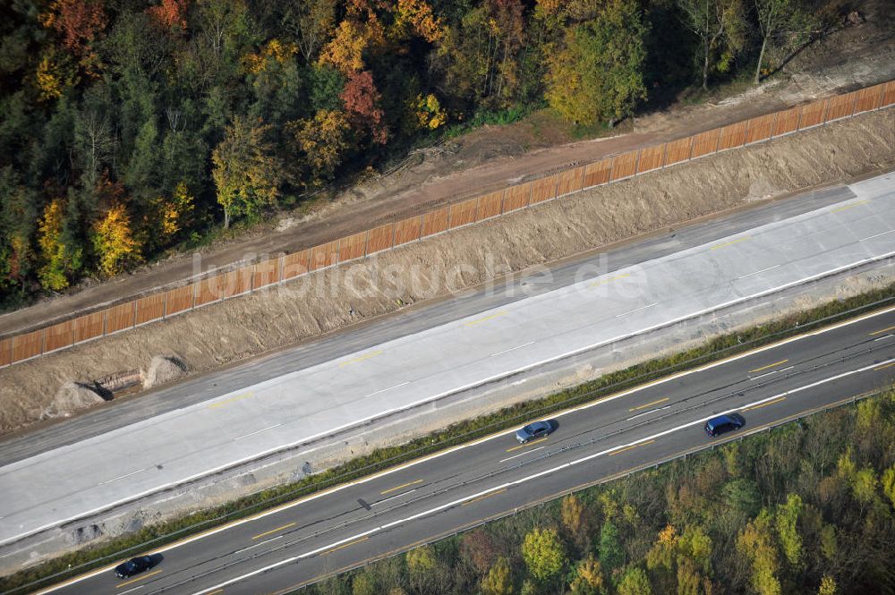 Luftaufnahme Butschbach-Hesselbach - Baustelle Ausbau Autobahn A 5