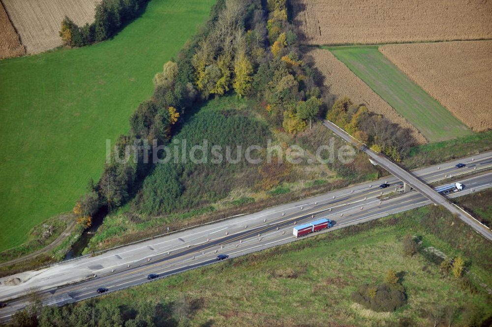 Butschbach-Hesselbach aus der Vogelperspektive: Baustelle Ausbau Autobahn A 5