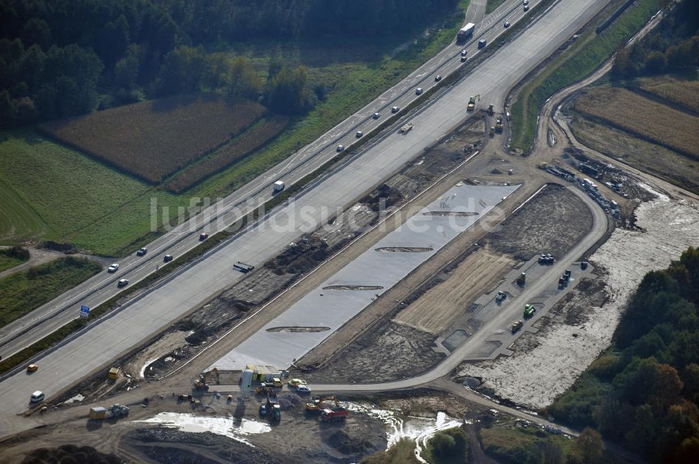 Butschbach-Hesselbach von oben - Baustelle Ausbau Autobahn A 5