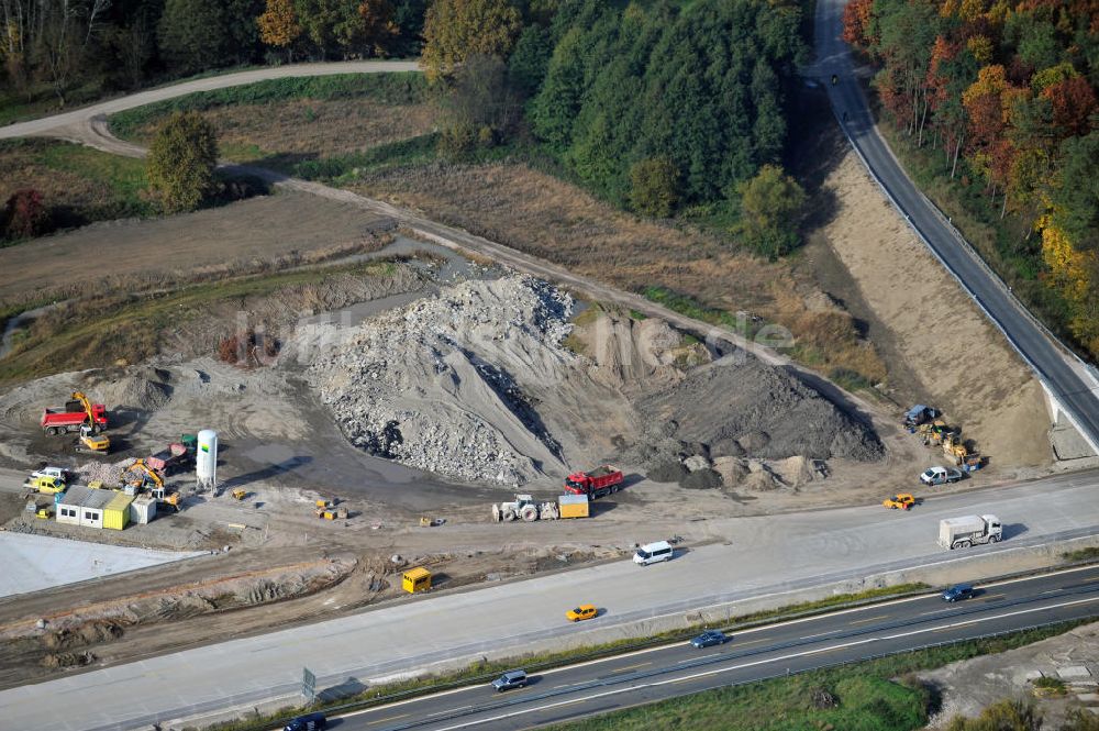 Luftbild Butschbach-Hesselbach - Baustelle Ausbau Autobahn A 5