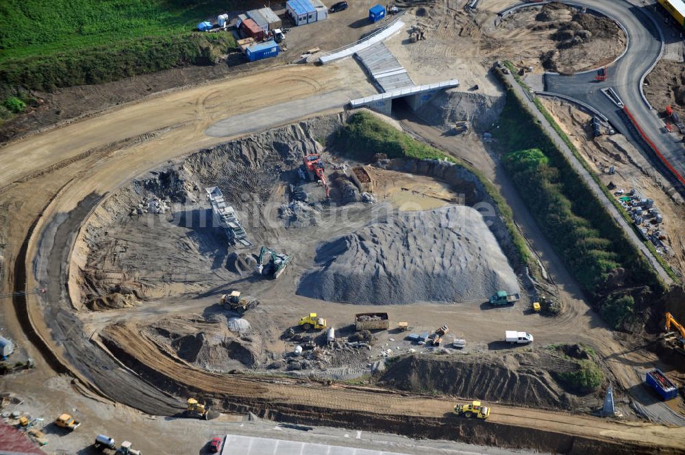 Luftbild Bühl-Oberbruch - Baustelle Ausbau Autobahn A 5