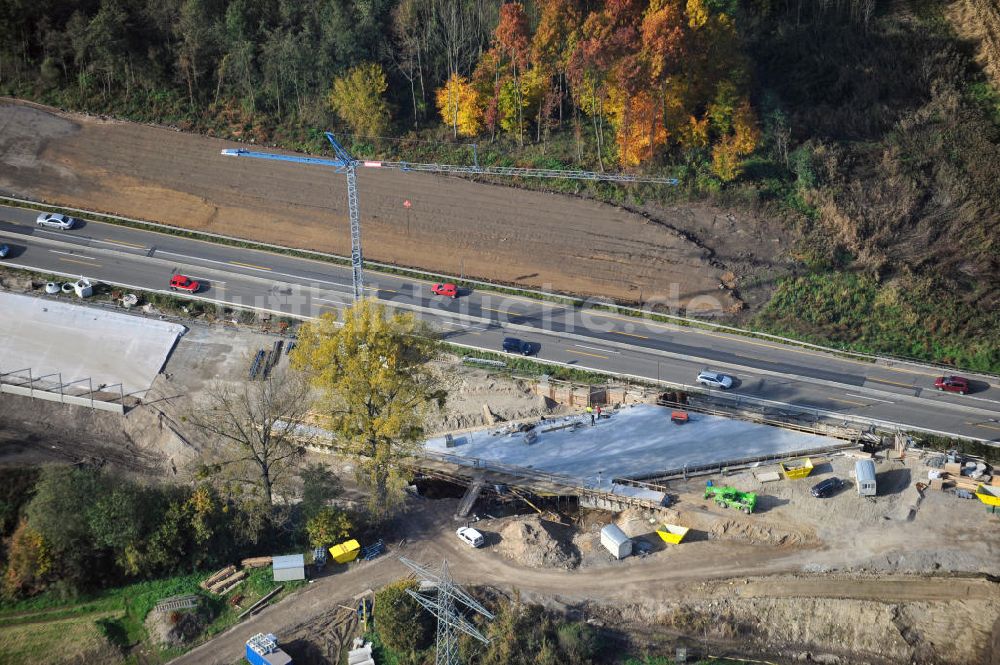 Bühl-Oberbruch von oben - Baustelle Ausbau Autobahn A 5