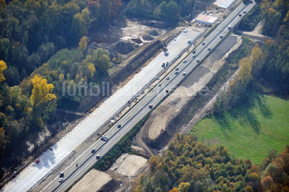 Bühl-Oberbruch aus der Vogelperspektive: Baustelle Ausbau Autobahn A 5