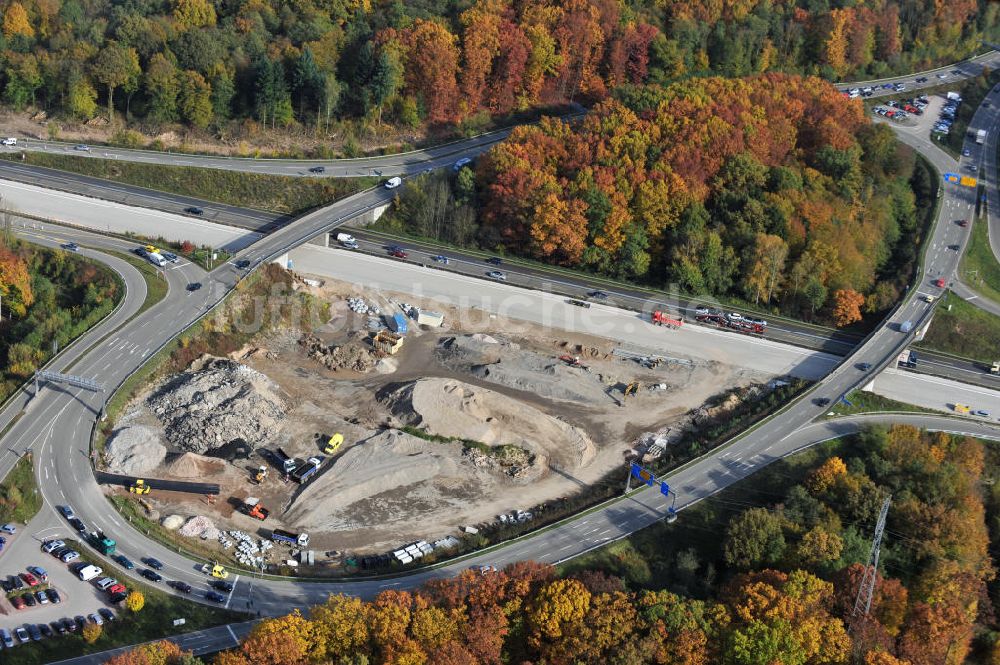 Luftbild Offenburg - Baustelle Ausbau Autobahn A 5