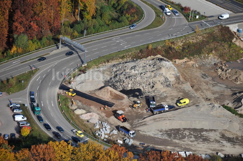 Luftaufnahme Offenburg - Baustelle Ausbau Autobahn A 5