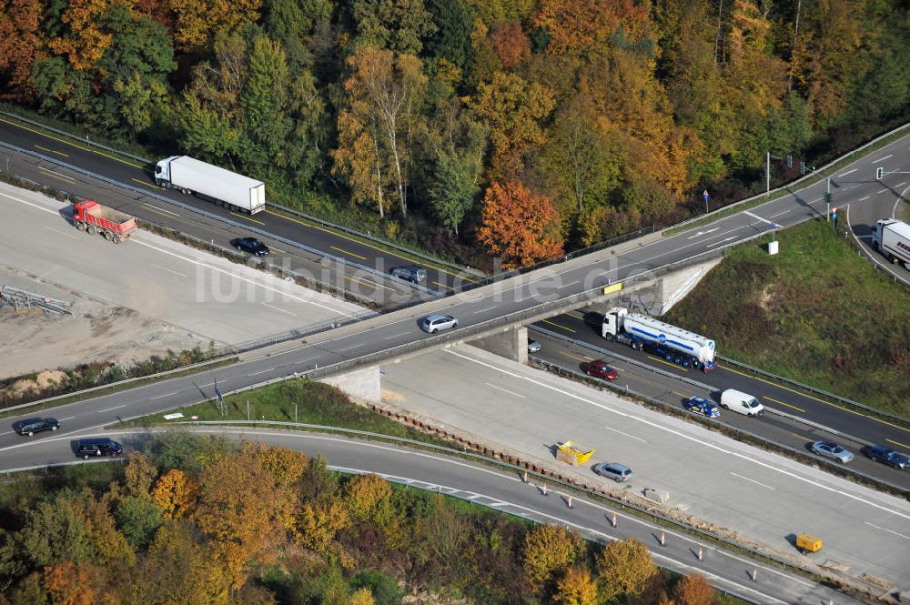 Offenburg aus der Vogelperspektive: Baustelle Ausbau Autobahn A 5