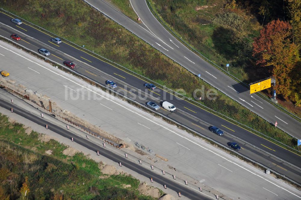 Luftbild Offenburg - Baustelle Ausbau Autobahn A 5