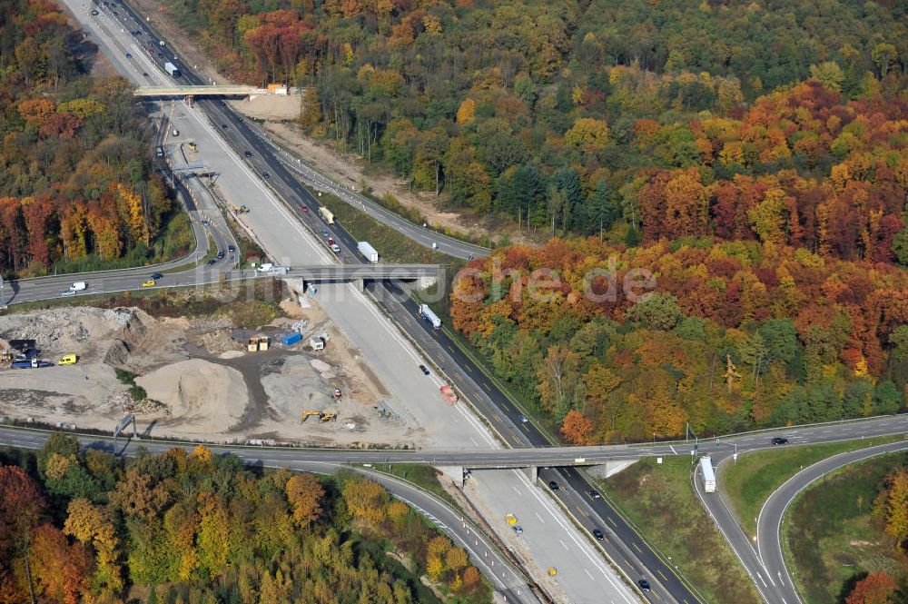 Luftaufnahme Offenburg - Baustelle Ausbau Autobahn A 5