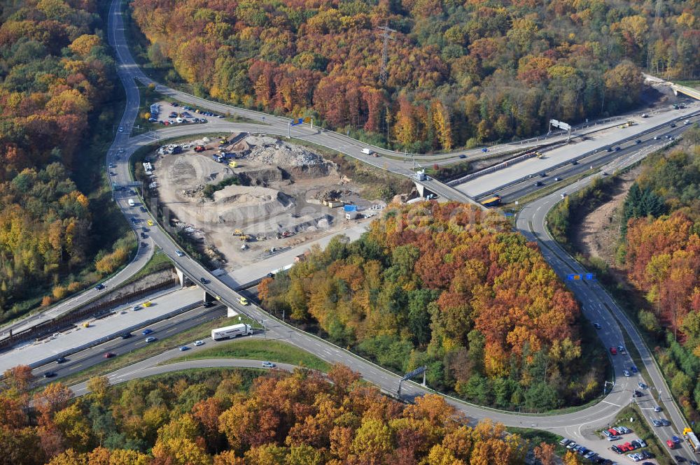 Luftaufnahme Offenburg - Baustelle Ausbau Autobahn A 5