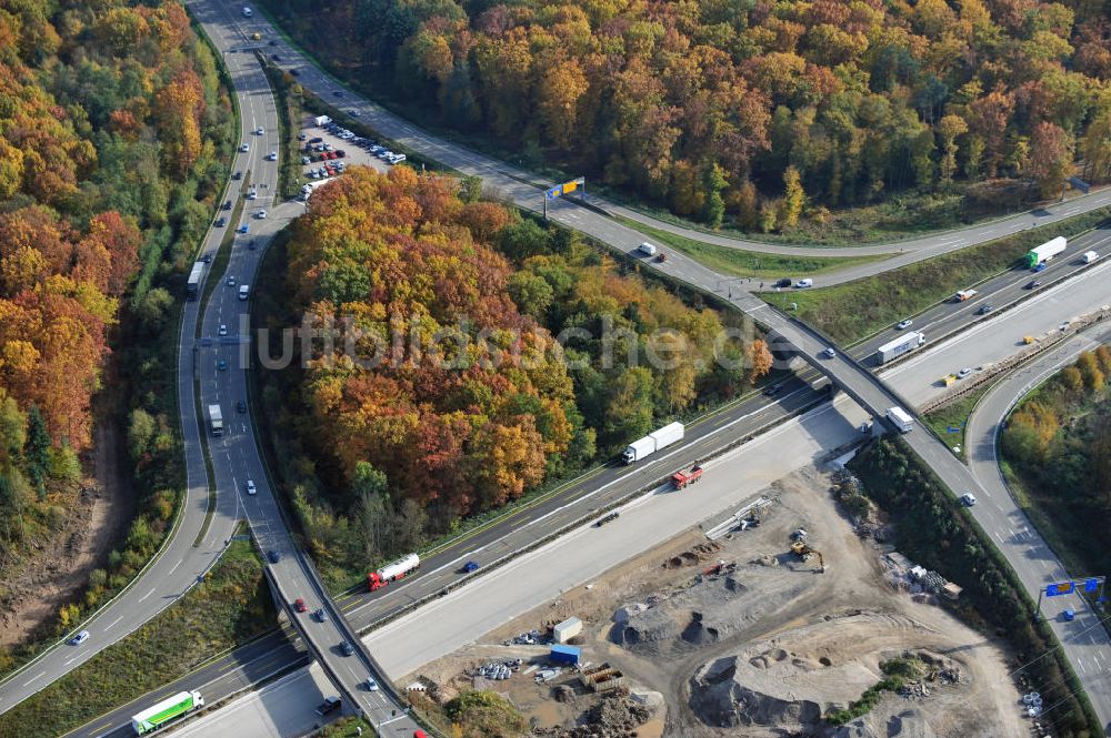 Luftbild Offenburg - Baustelle Ausbau Autobahn A 5