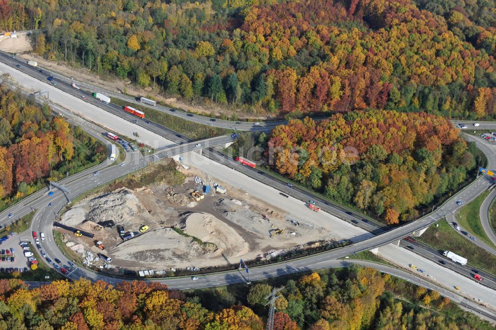 Luftaufnahme Offenburg - Baustelle Ausbau Autobahn A 5