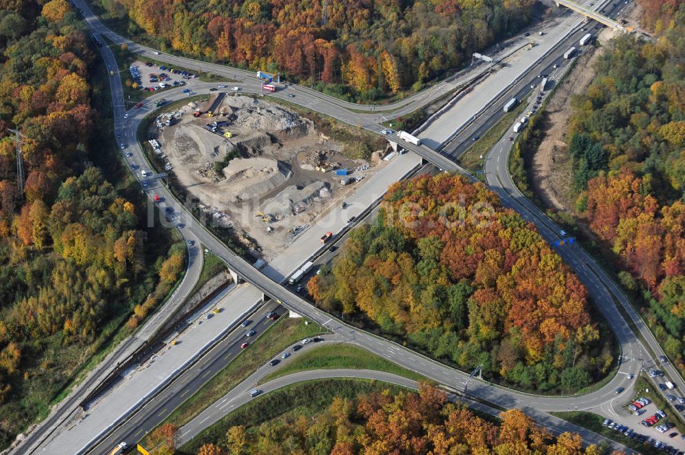 Luftbild Offenburg - Baustelle Ausbau Autobahn A 5