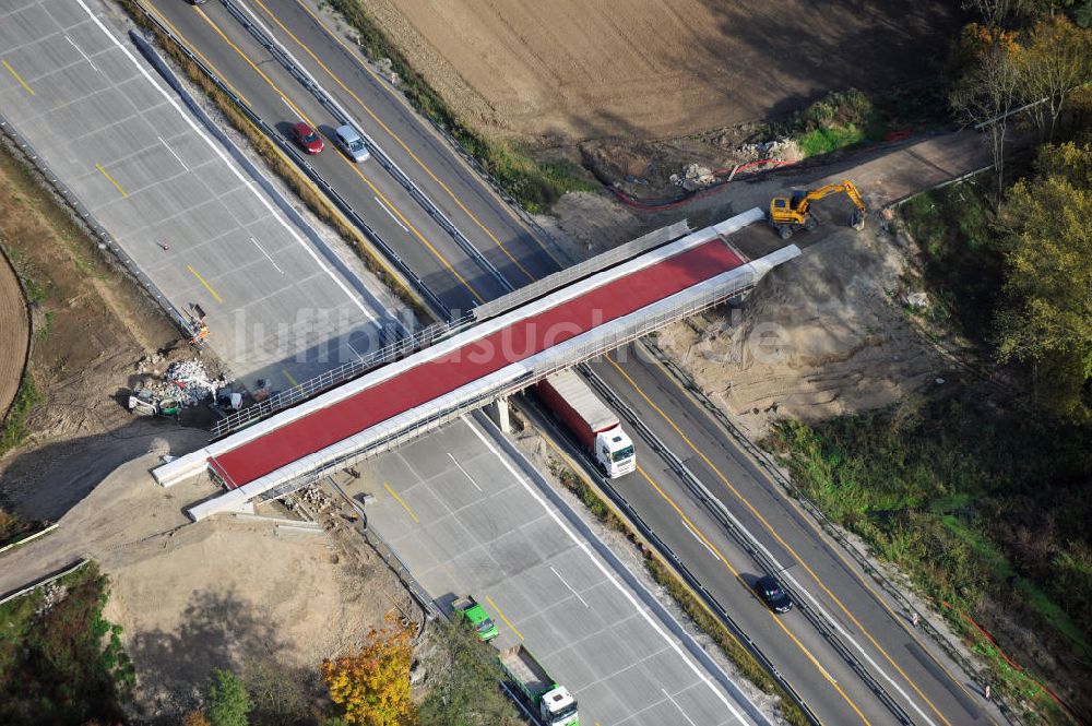 Urloffen aus der Vogelperspektive: Baustelle Ausbau Autobahn A 5