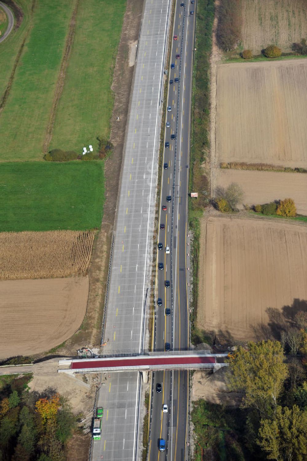 Luftbild Urloffen - Baustelle Ausbau Autobahn A 5