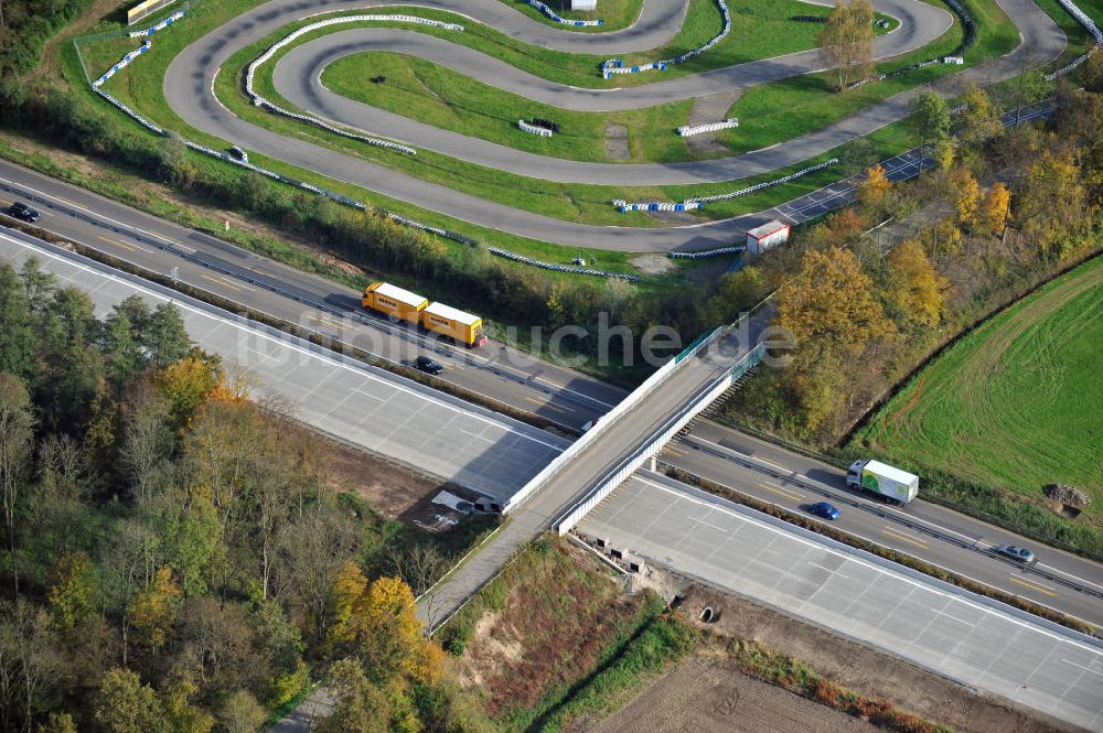 Luftaufnahme Urloffen - Baustelle Ausbau Autobahn A 5