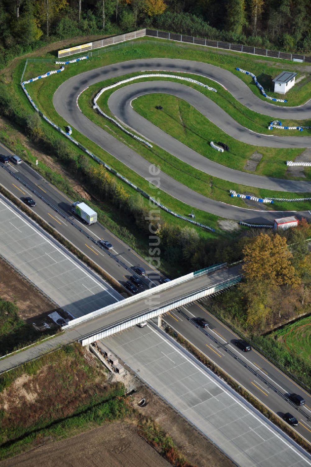 Urloffen aus der Vogelperspektive: Baustelle Ausbau Autobahn A 5