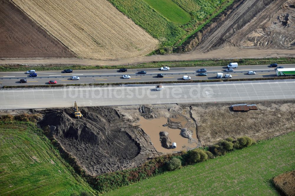 Luftaufnahme Urloffen - Baustelle Ausbau Autobahn A 5