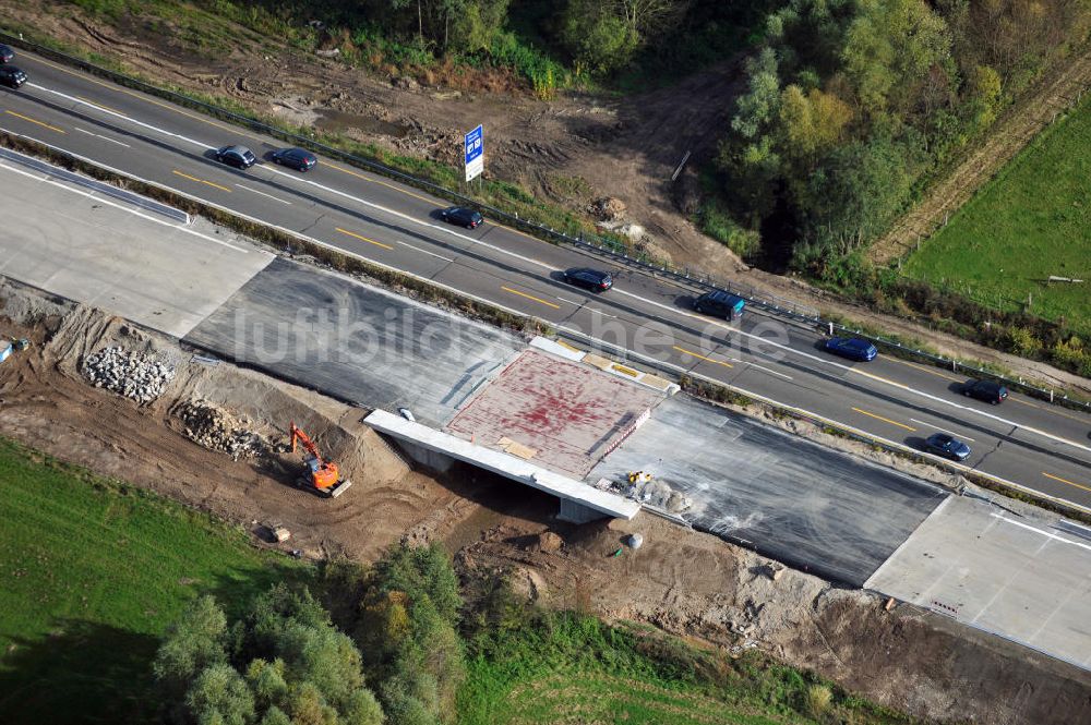 Luftbild Urloffen - Baustelle Ausbau Autobahn A 5