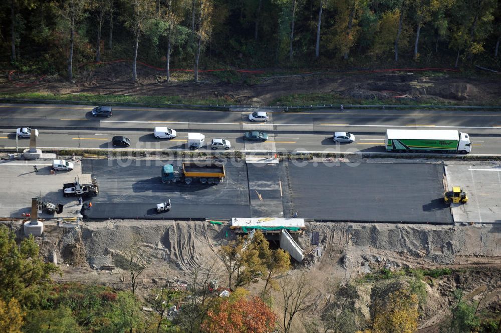 Urloffen aus der Vogelperspektive: Baustelle Ausbau Autobahn A 5