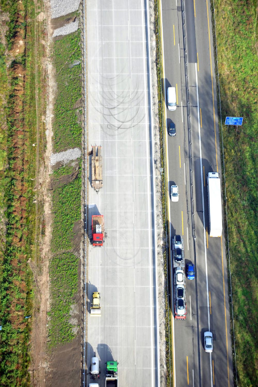 Luftaufnahme Urloffen - Baustelle Ausbau Autobahn A 5