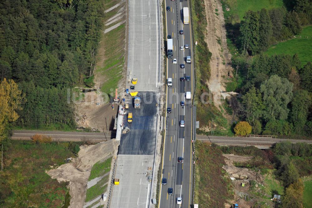 Urloffen von oben - Baustelle Ausbau Autobahn A 5