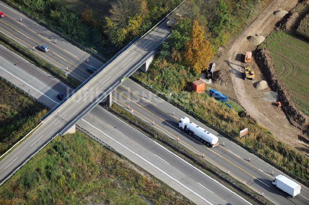 Wagshurst von oben - Baustelle Ausbau Autobahn A 5