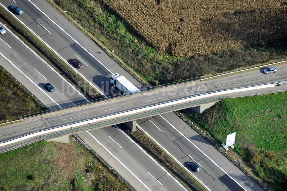 Wagshurst von oben - Baustelle Ausbau Autobahn A 5