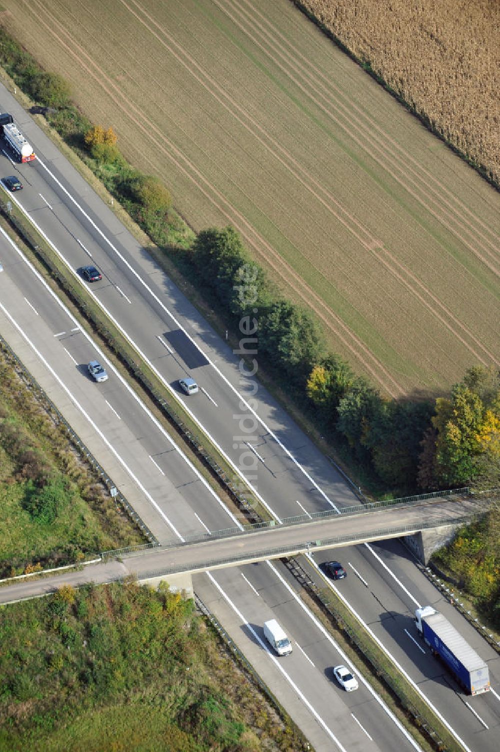 Luftaufnahme Wagshurst - Baustelle Ausbau Autobahn A 5