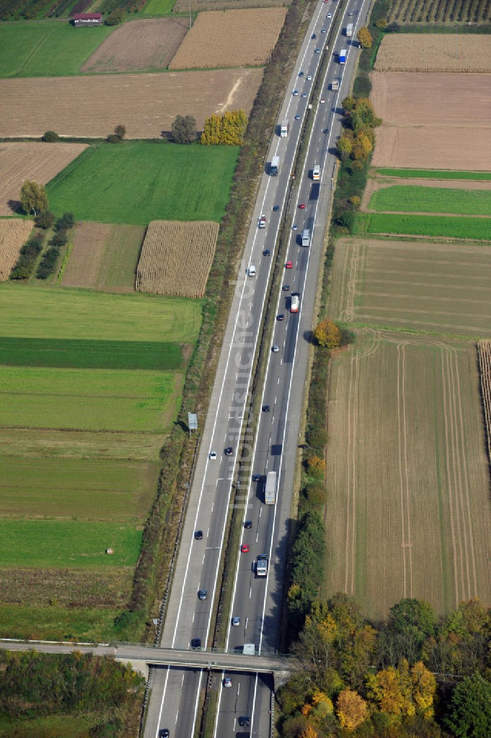 Wagshurst von oben - Baustelle Ausbau Autobahn A 5