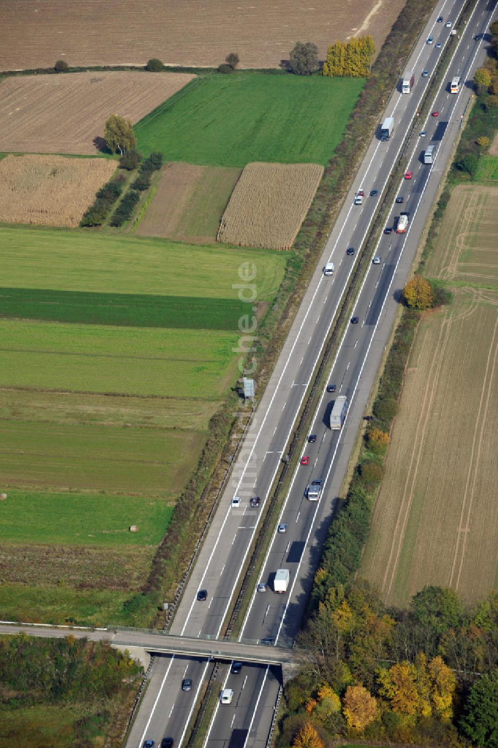 Wagshurst aus der Vogelperspektive: Baustelle Ausbau Autobahn A 5