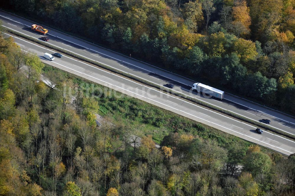 Luftbild Wagshurst - Baustelle Ausbau Autobahn A 5