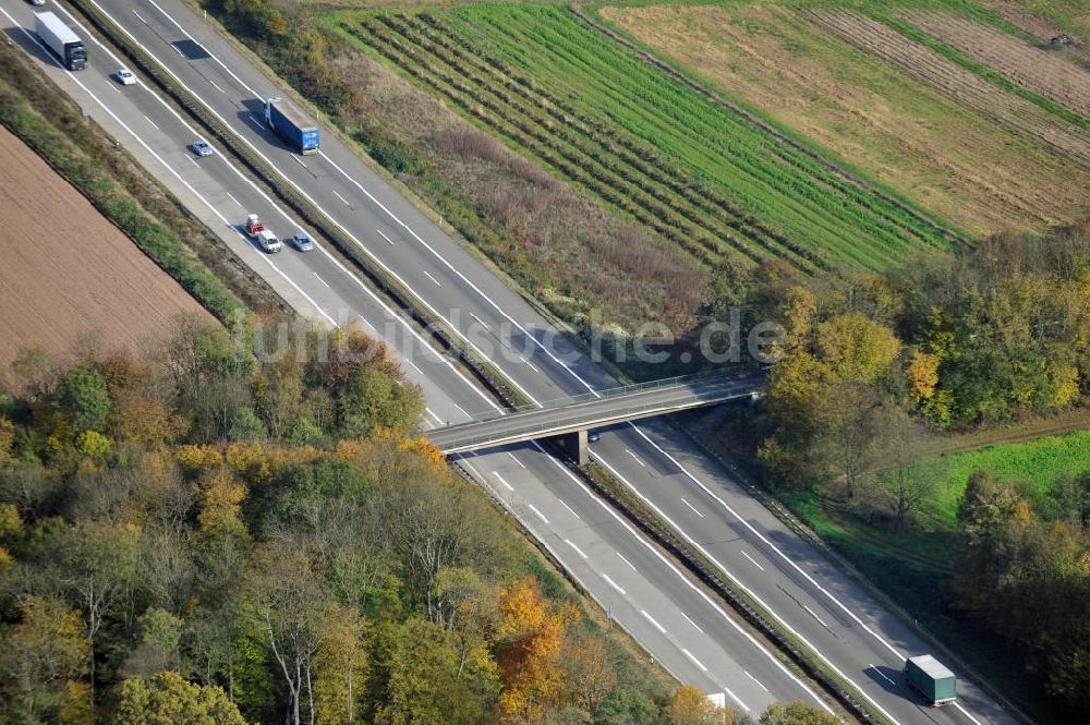 Luftaufnahme Wagshurst - Baustelle Ausbau Autobahn A 5