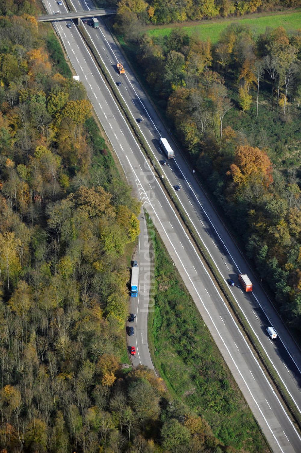 Wagshurst von oben - Baustelle Ausbau Autobahn A 5