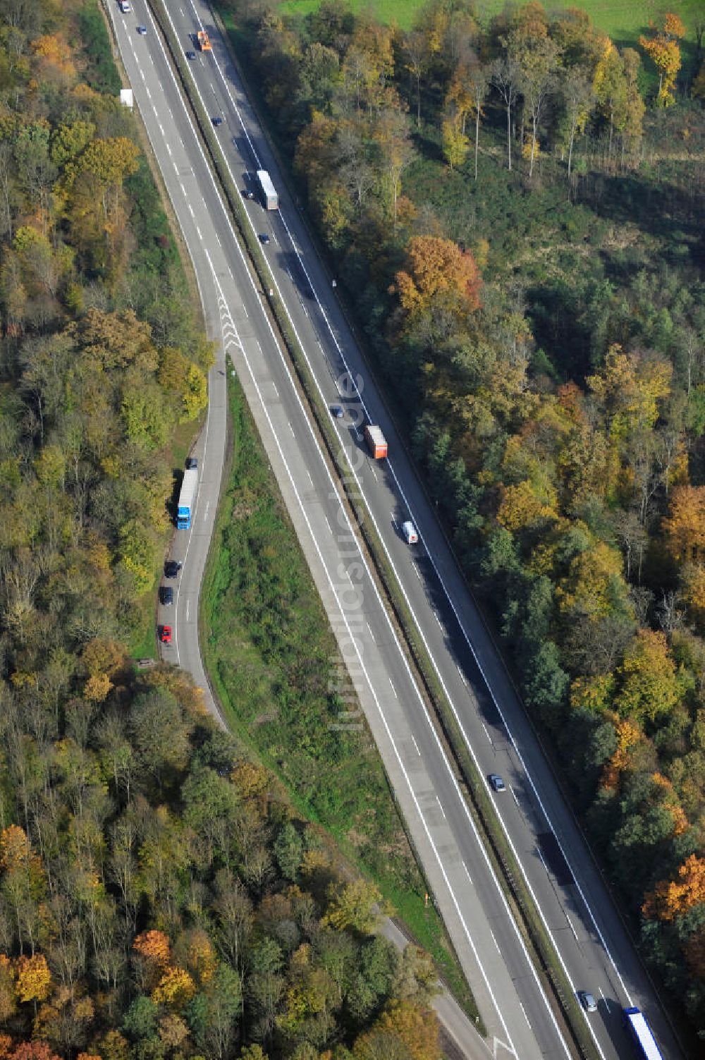 Wagshurst aus der Vogelperspektive: Baustelle Ausbau Autobahn A 5