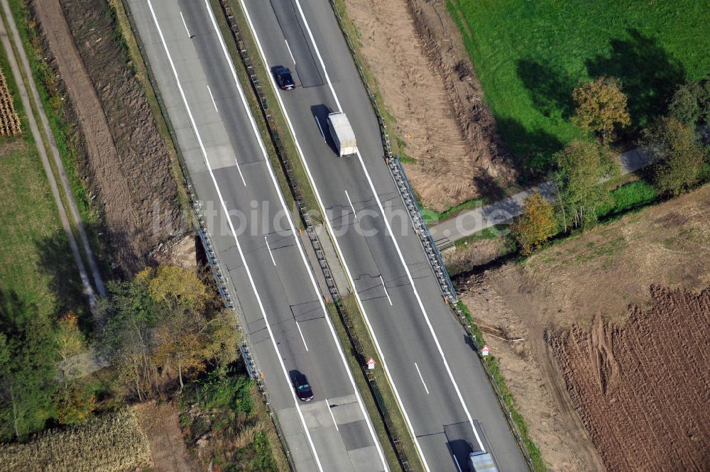 Weier von oben - Baustelle Ausbau Autobahn A 5