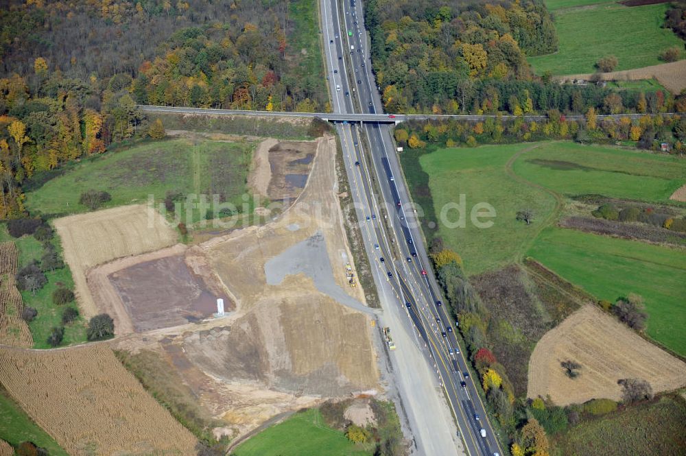 Luftbild Weier - Baustelle Ausbau Autobahn A 5