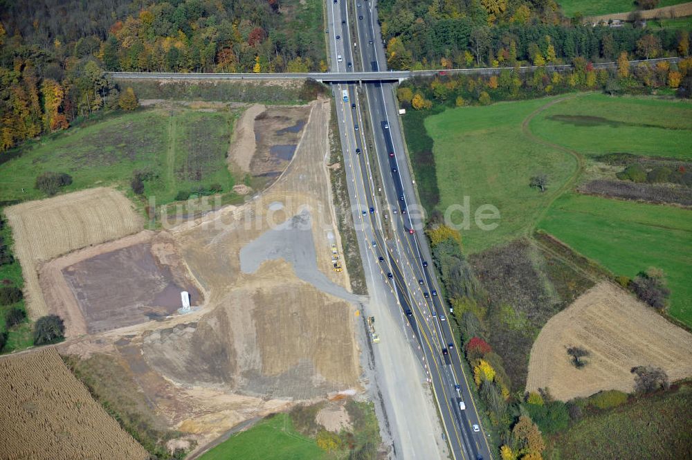 Luftaufnahme Weier - Baustelle Ausbau Autobahn A 5