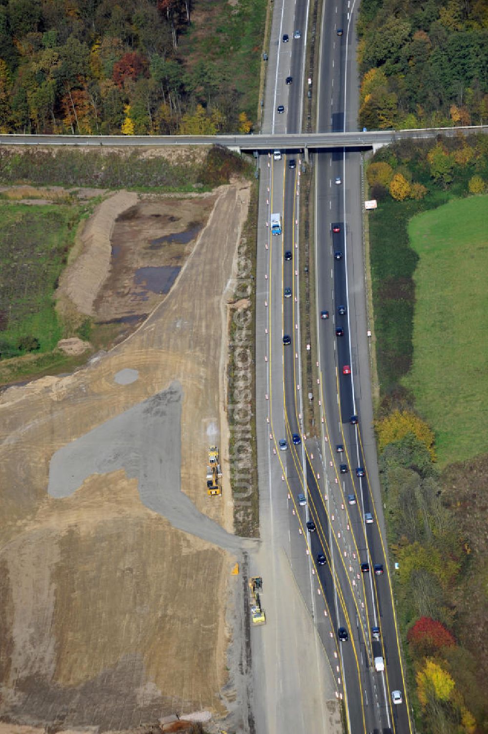 Weier von oben - Baustelle Ausbau Autobahn A 5