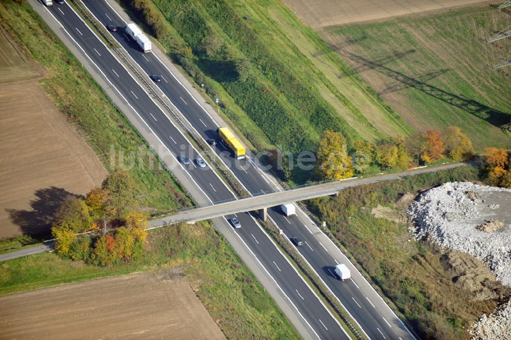 Luftaufnahme Weitenung - Baustelle Ausbau Autobahn A 5